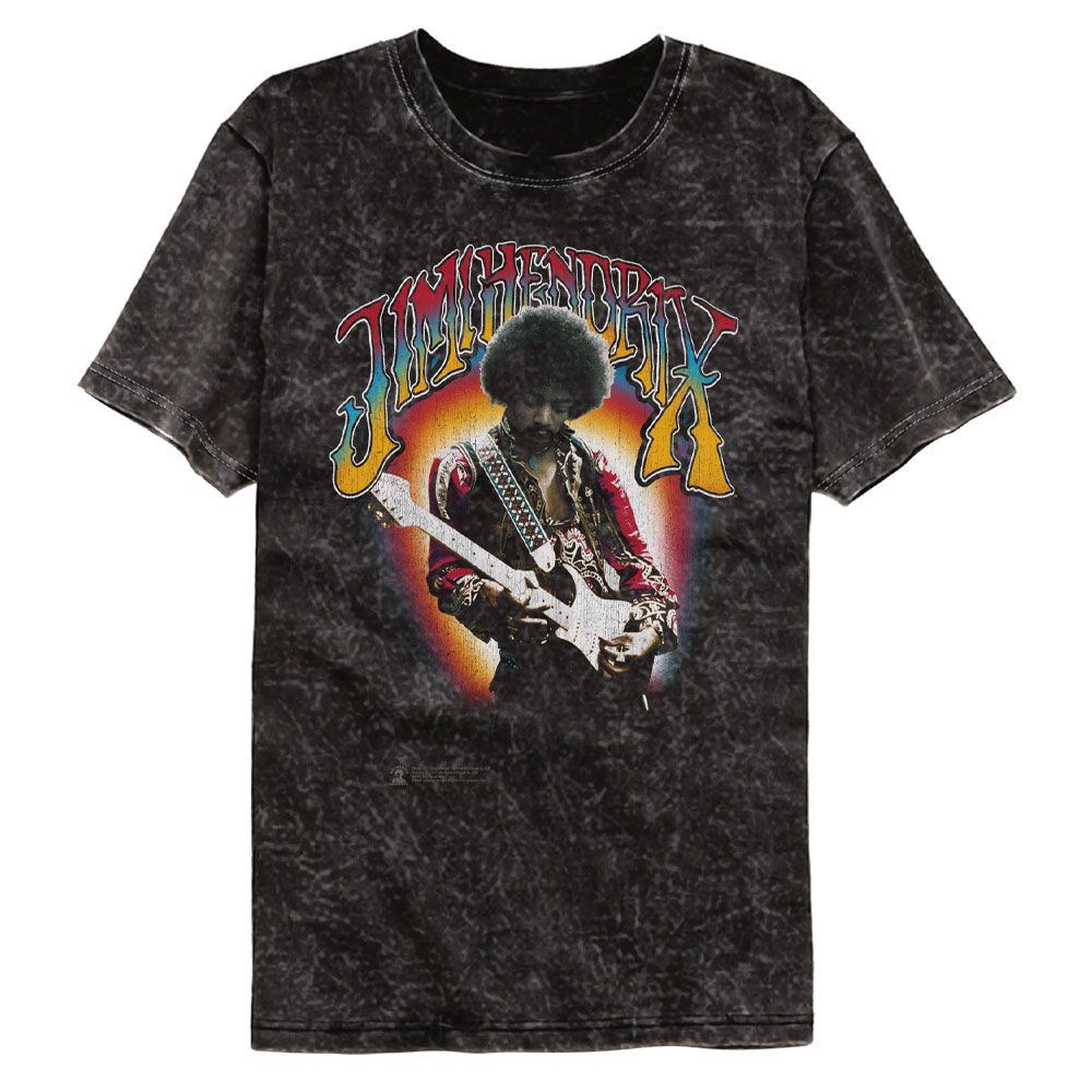 JIMI HENDRIX-JIMI HENDRIX-MINERAL WASH BLACK ADULT S/S TSHIRT