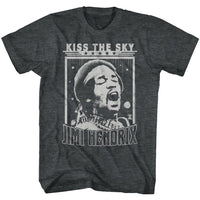 Thumbnail for JIMI HENDRIX-KISS THE SKY-BLACK HEATHER ADULT S/S TSHIRT