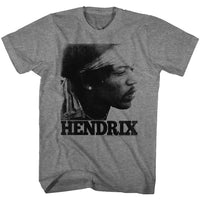 Thumbnail for JIMI HENDRIX-VINTAGE FACE-GRAPHITE HEATHER ADULT S/S TSHIRT