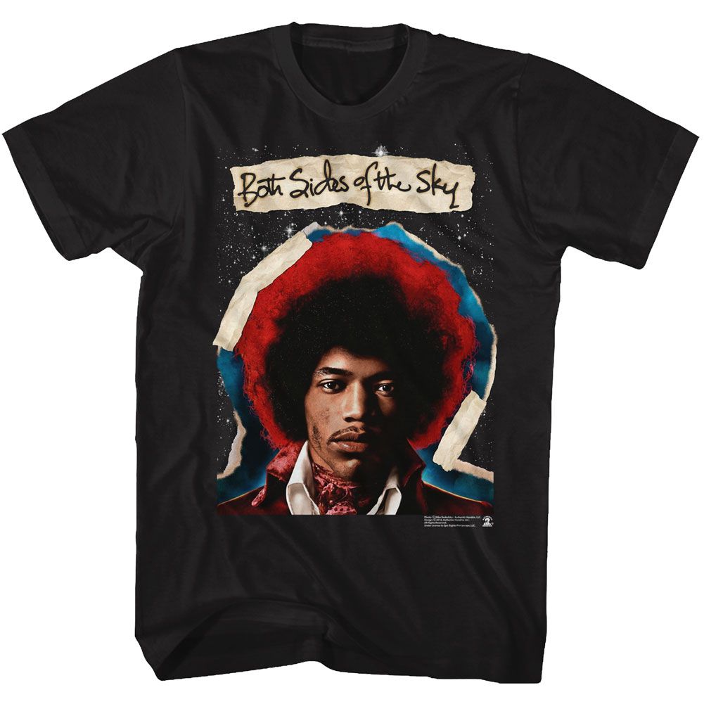 JIMI HENDRIX-BOTH SIDES-BLACK ADULT S/S TSHIRT