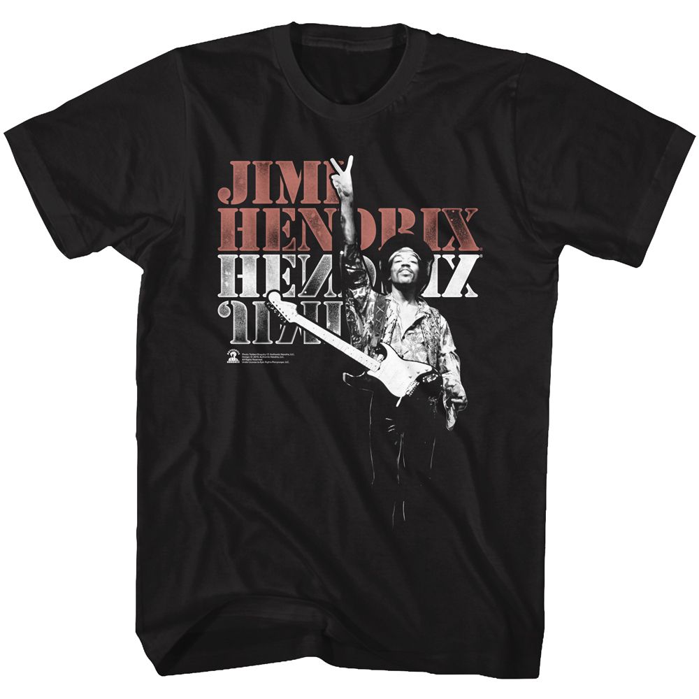 JIMI HENDRIX-PEACE-BLACK ADULT S/S TSHIRT