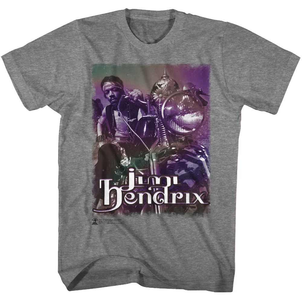JIMI HENDRIX-SOUTH SATURN DELTA-GRAPHITE HEATHER ADULT S/S TSHIRT