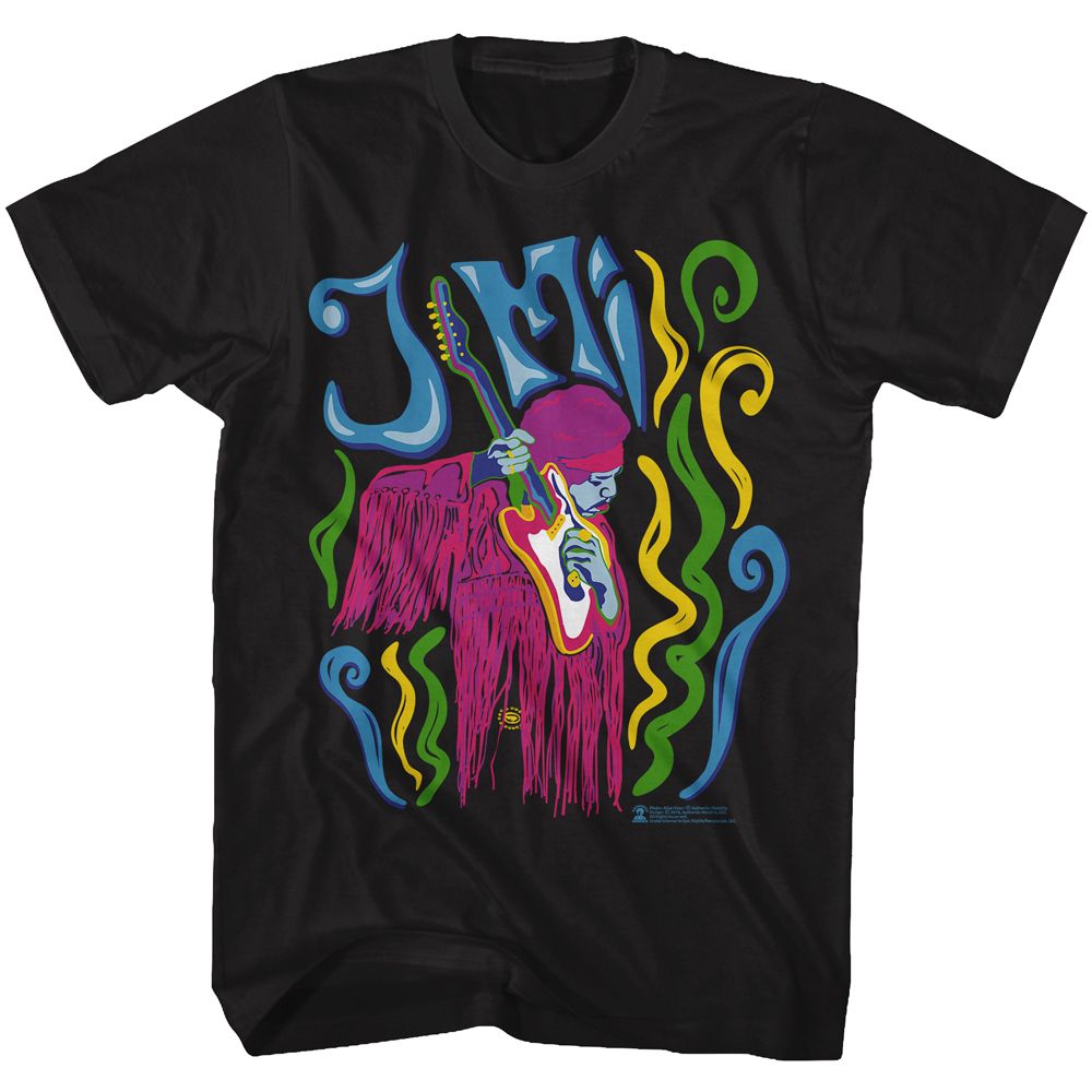 JIMI HENDRIX-PSYCHADELIC-BLACK ADULT S/S TSHIRT