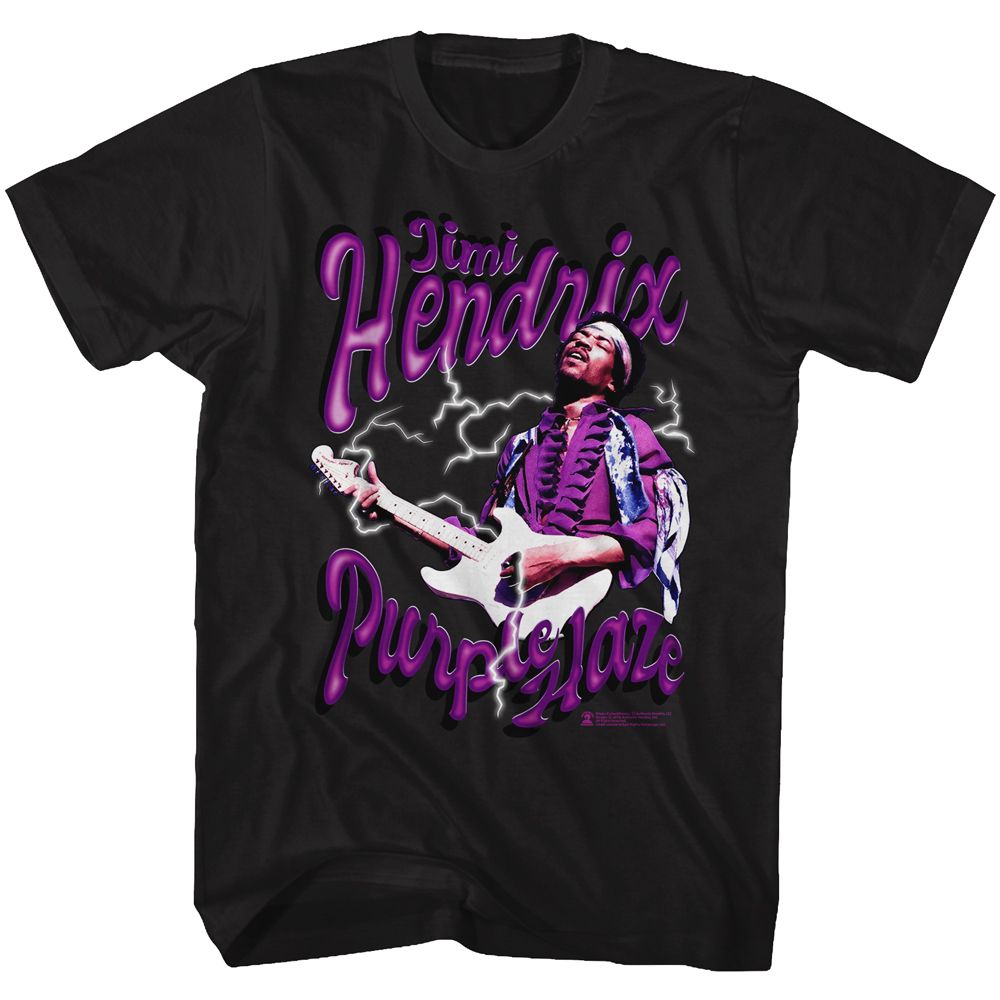 JIMI HENDRIX-HAZY-BLACK ADULT S/S TSHIRT