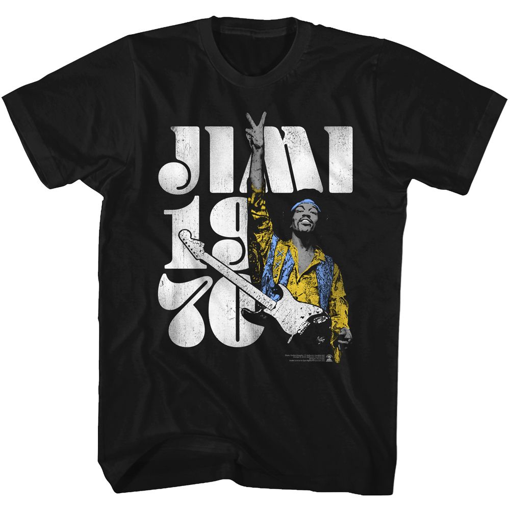 JIMI HENDRIX-PEACE JIMI-BLACK ADULT S/S TSHIRT