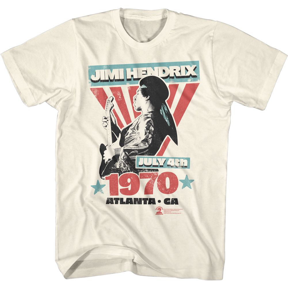 JIMI HENDRIX-ATLANTA-NATURAL ADULT S/S TSHIRT
