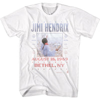 Thumbnail for JIMI HENDRIX-WOODSTOCK-WHITE ADULT S/S TSHIRT