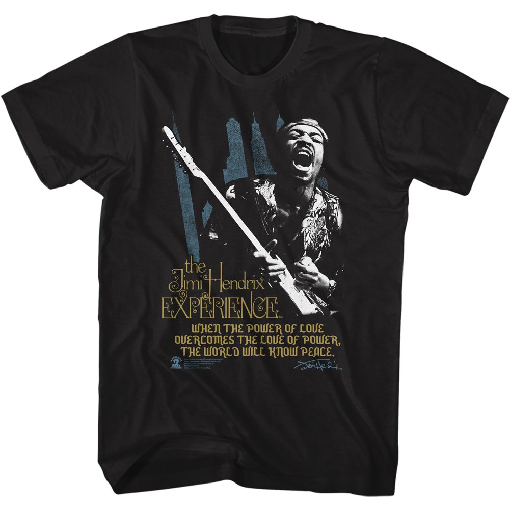 JIMI HENDRIX-POWER OF LOVE-BLACK ADULT S/S TSHIRT