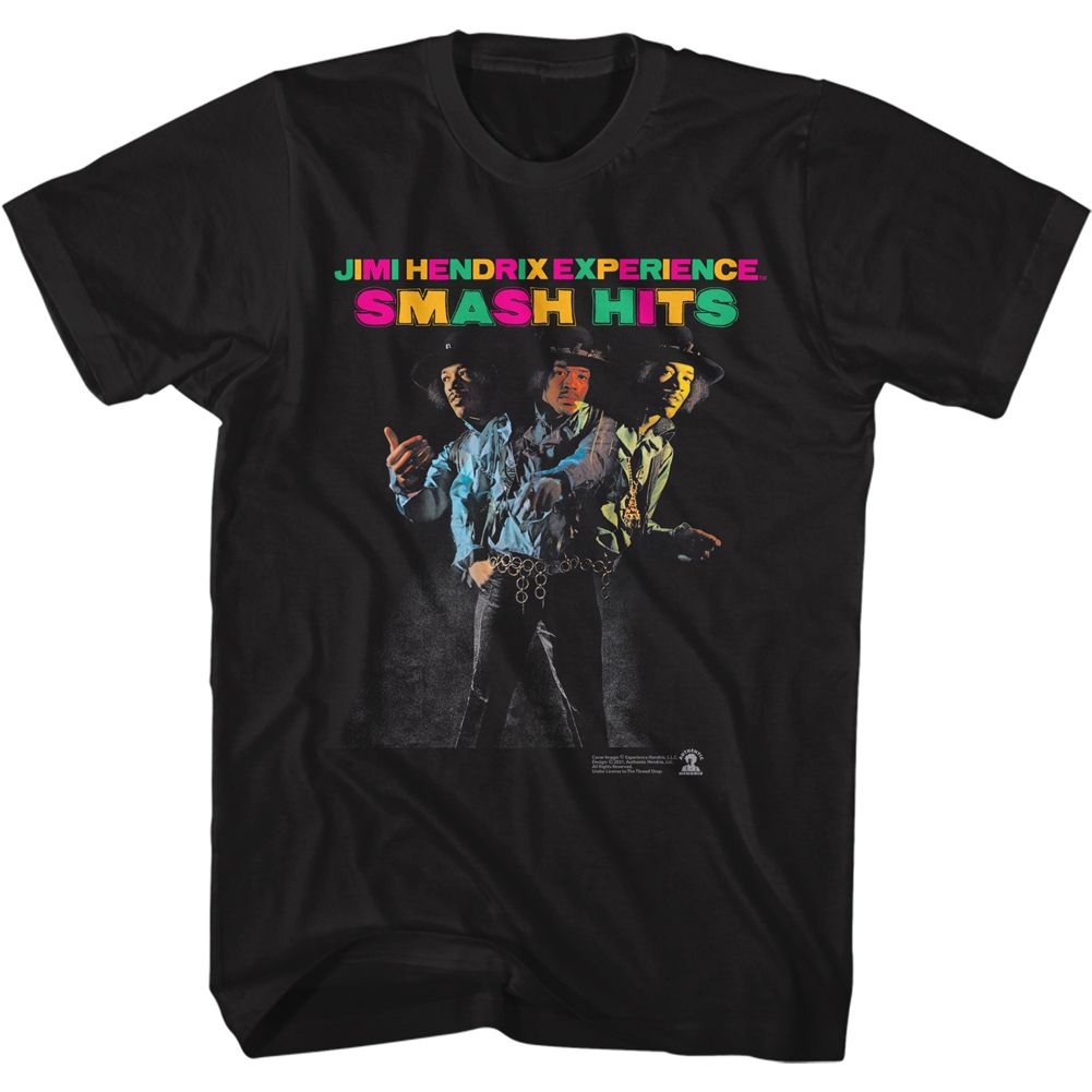 JIMI HENDRIX-SMASH HITS-BLACK ADULT S/S TSHIRT