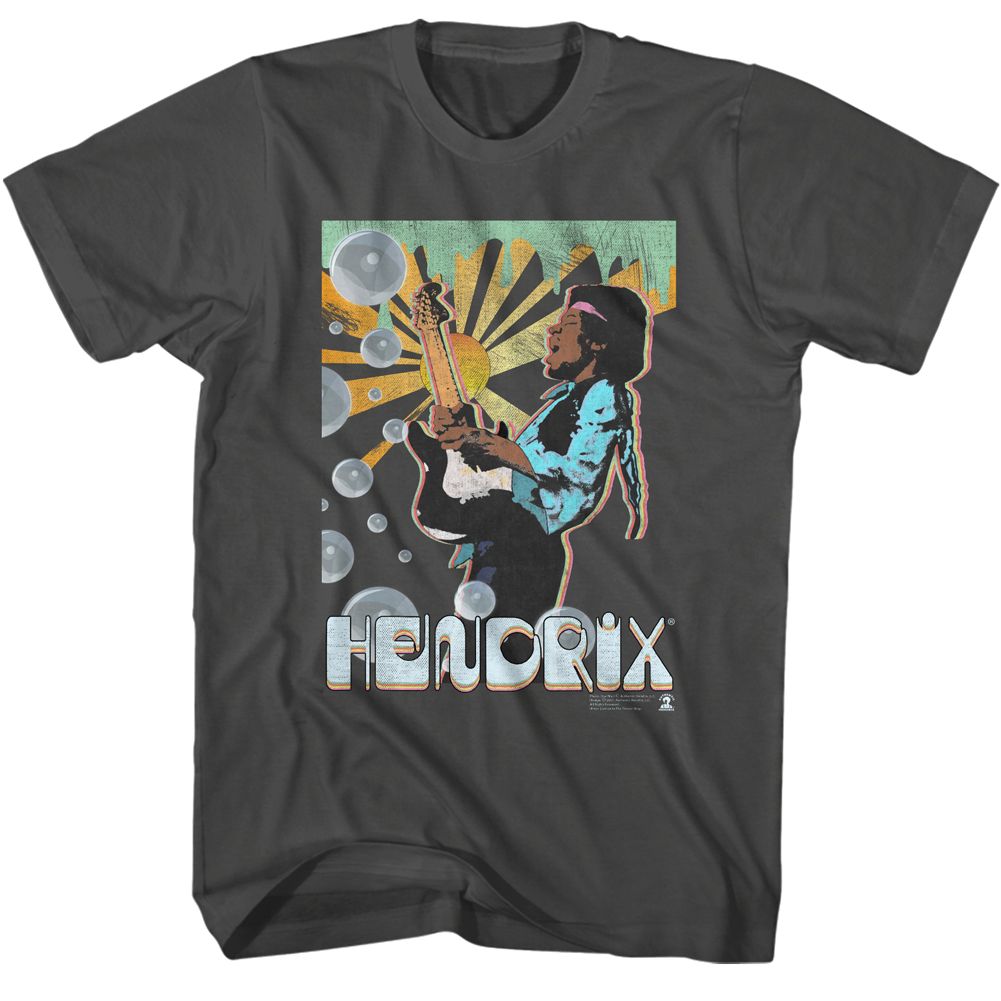 JIMI HENDRIX-JIMI HENDRIX BUBBLES-SMOKE ADULT S/S TSHIRT
