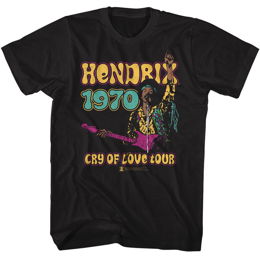 JIMI HENDRIX-JIMI HENDRIX CRY OF LOVE TOUR-BLACK ADULT S/S TSHIRT