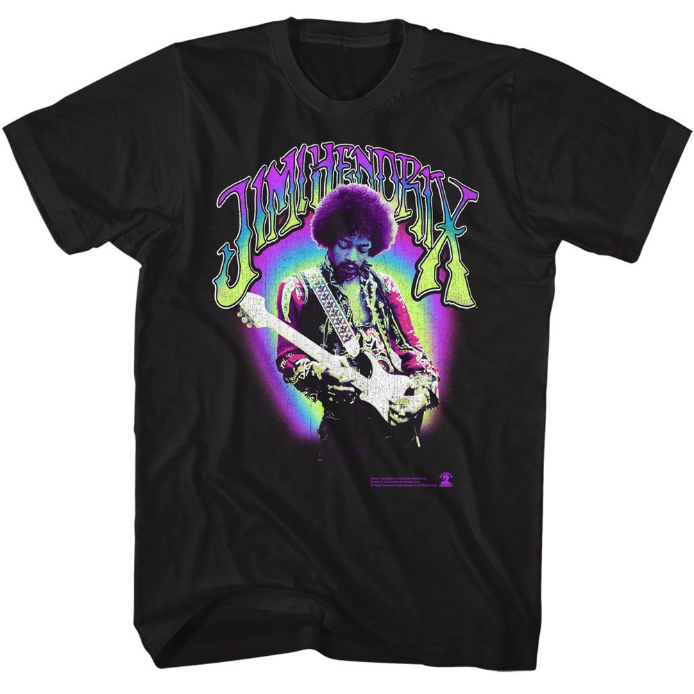 JIMI HENDRIX-JIMI HENDRIX NEON JIMI-BLACK ADULT S/S TSHIRT
