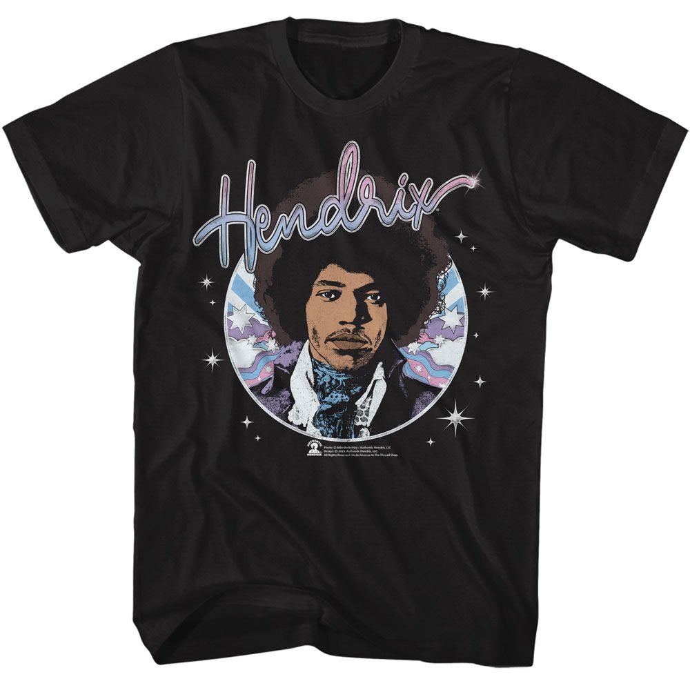 JIMI HENDRIX-JIMI HENDRIX PSYCHADELIC CIRCLE-BLACK ADULT S/S TSHIRT