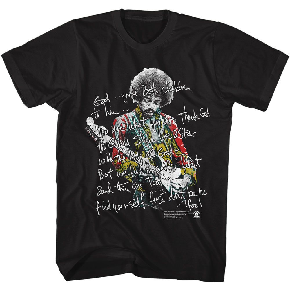 JIMI HENDRIX-JIMI HENDRIX SHINE LIKE A STAR-BLACK ADULT S/S TSHIRT