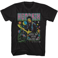 Thumbnail for JIMI HENDRIX-JIMI HENDRIX STARS AND FLOWERS-BLACK ADULT S/S TSHIRT