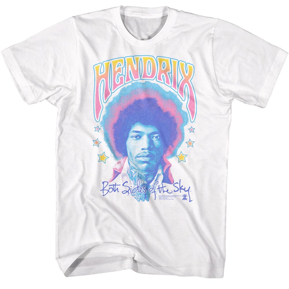 JIMI HENDRIX-JIMI HENDRIX PASTEL BOTH SIDES-WHITE ADULT S/S TSHIRT