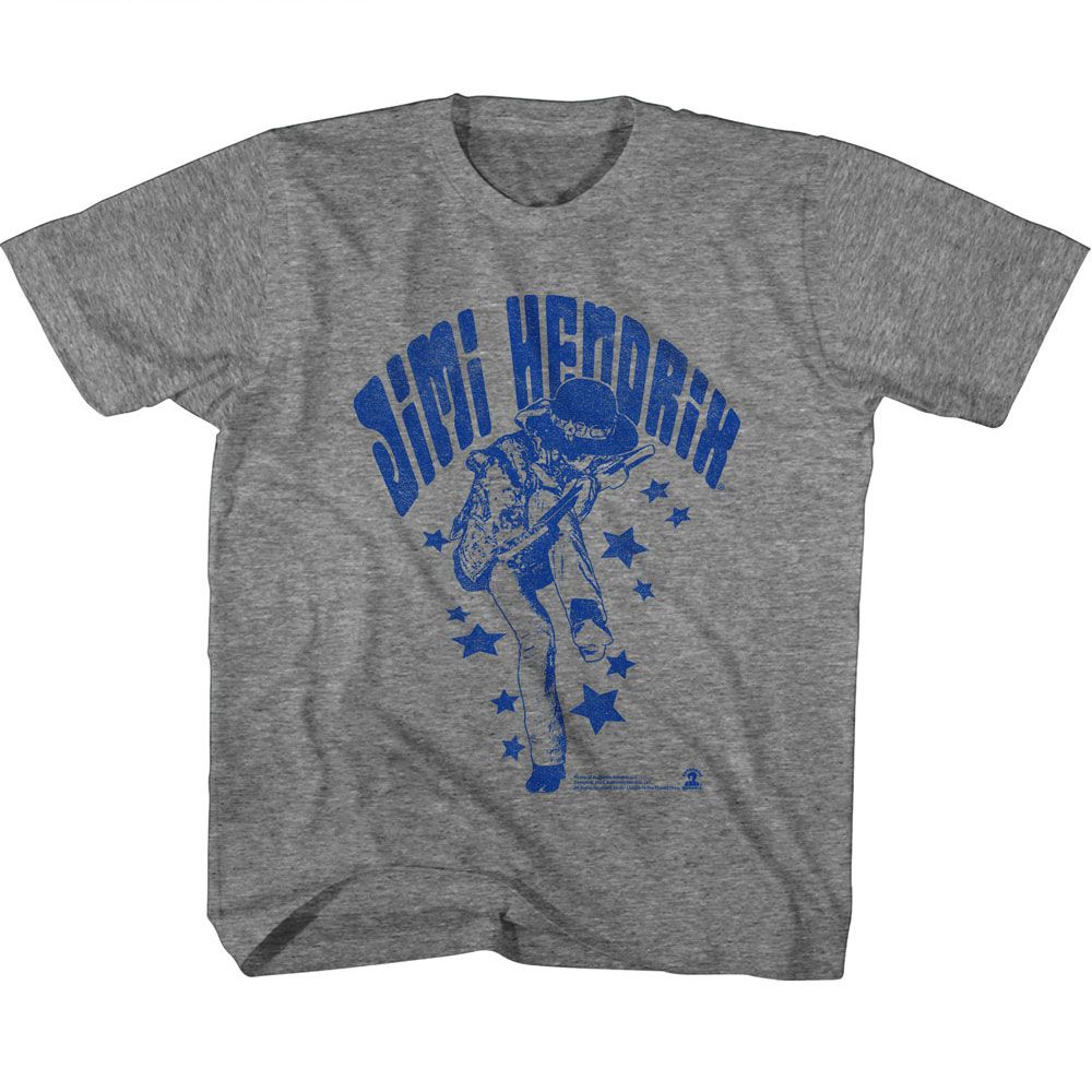 JIMI HENDRIX-JIMI HENDRIX NAME AND STARS-GRAPHITE HEATHER TODDLER S/S TSHIRT
