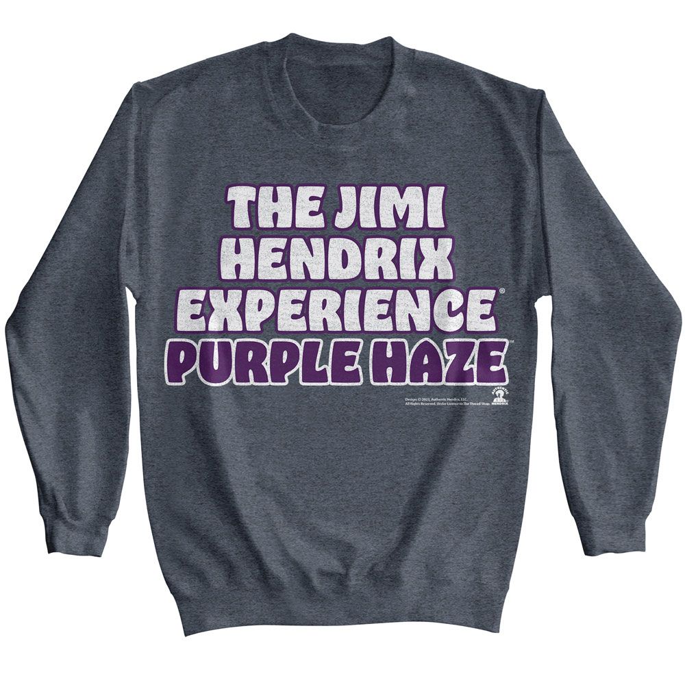 JIMI HENDRIX-JIMI HENDRIX PURPLE HAZE-DARK HEATHER ADULT L/S SWEATSHIRT