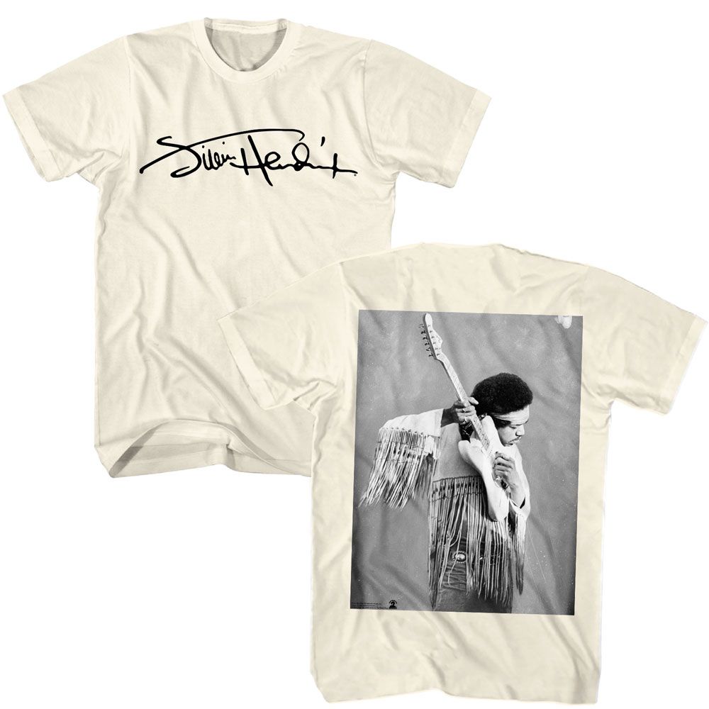 JIMI HENDRIX-JIMI HENDRIX SIG IMAGE-NATURAL ADULT S/S TSHIRT