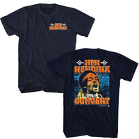 Thumbnail for JIMI HENDRIX-JIMI HENDRIX IN CONCERT FRONT AND BACK-NAVY ADULT S/S TSHIRT