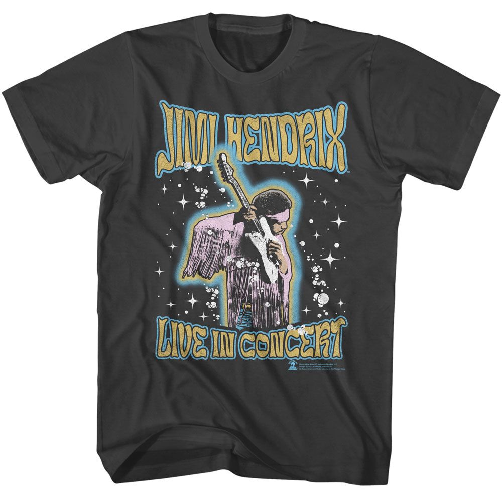 JIMI HENDRIX-JIMI HENDRIX GUITAR PLAYING OUTER GLOW-SMOKE ADULT S/S TSHIRT