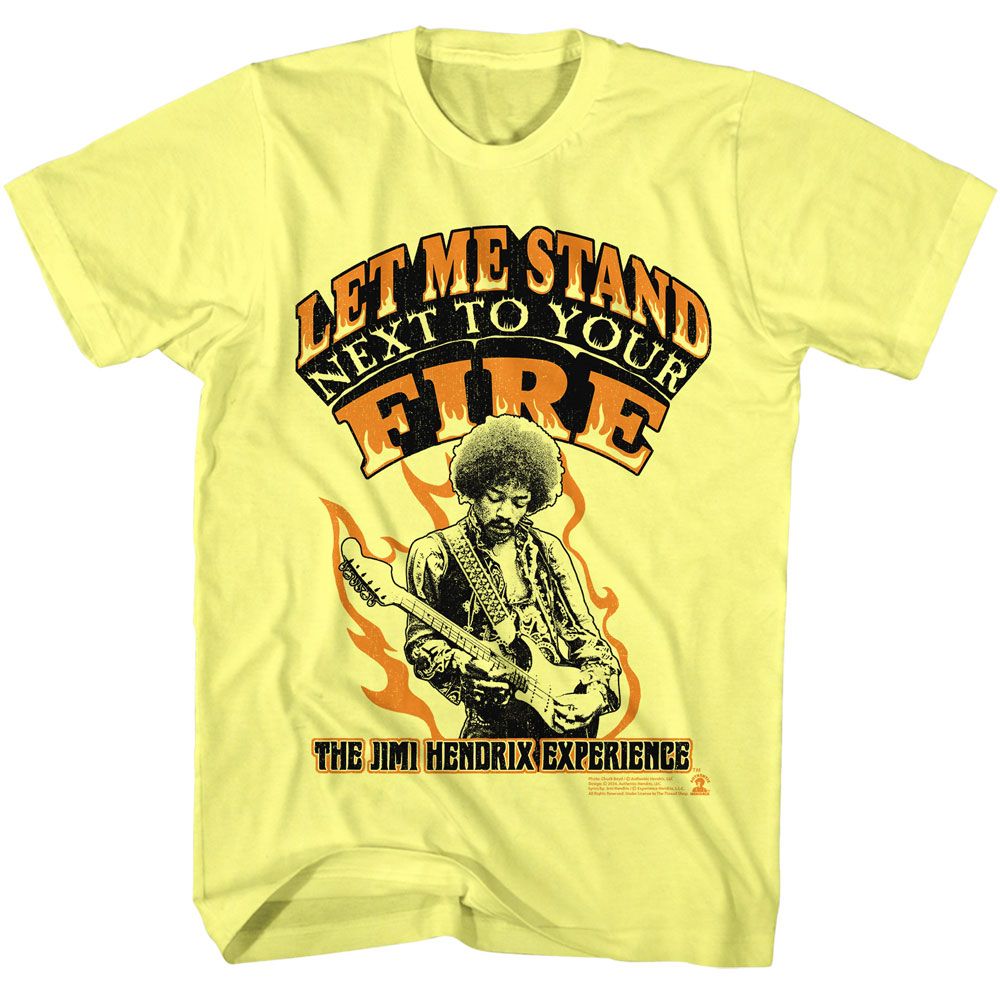 JIMI HENDRIX-JIMI HENDRIX LET ME STAND-YELLOW HEATHER ADULT S/S TSHIRT
