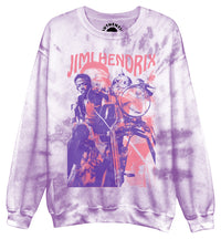 Thumbnail for Jimi Hendrix Motorcycle Tie-Dye Crewneck Fleece (ON SALE)