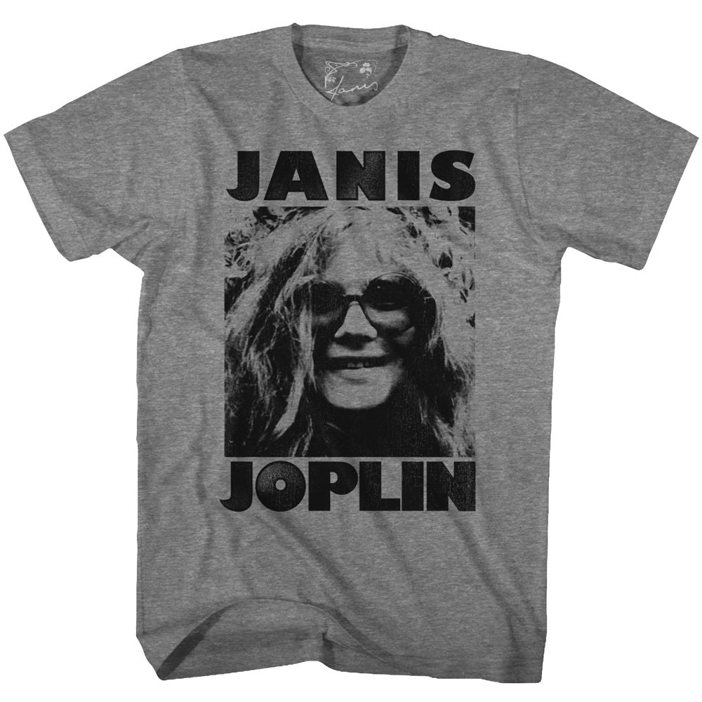 JANIS JOPLIN-JANIS-GRAPHITE HEATHER ADULT S/S TSHIRT