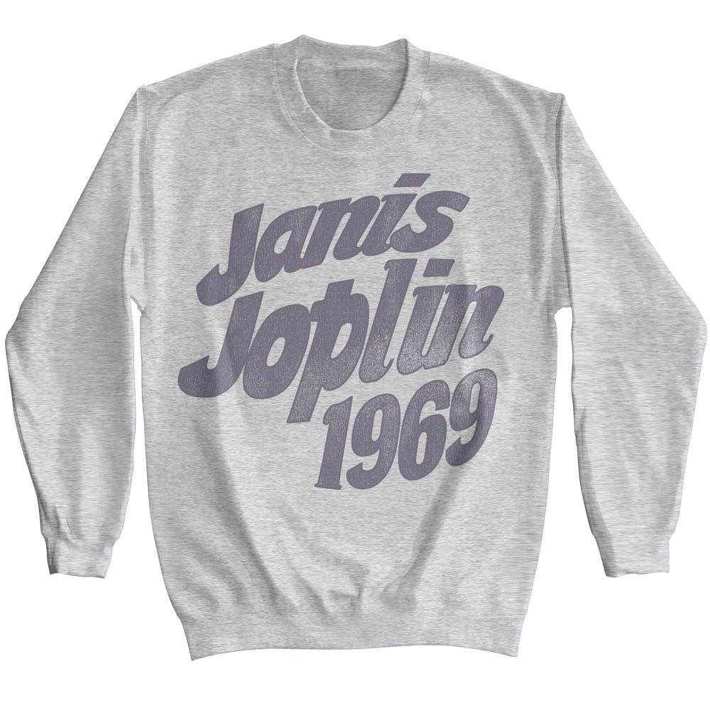 JANIS JOPLIN-JANIS JOPLIN 1969-SPORT GRAY ADULT L/S SWEATSHIRT