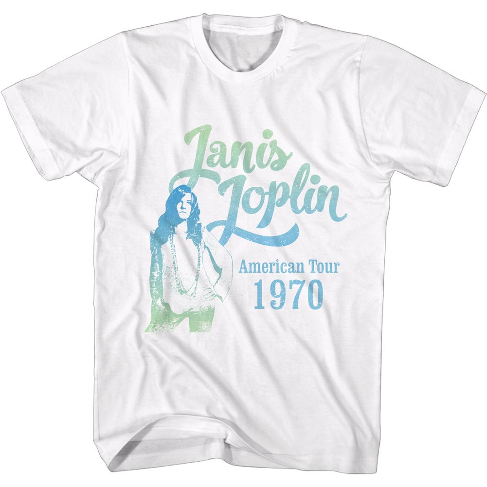 JANIS JOPLIN-GRADIENT-WHITE ADULT S/S TSHIRT