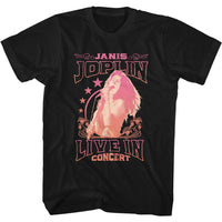 Thumbnail for JANIS JOPLIN-LIVE IN CONCERT STARS-BLACK ADULT S/S TSHIRT