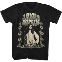 Thumbnail for JANIS JOPLIN-ART NOUVEAU SUNFLOWERS-BLACK ADULT S/S TSHIRT