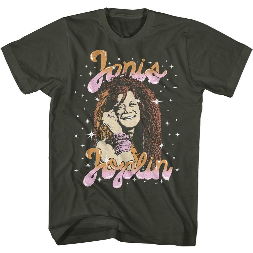 JANIS JOPLIN-JANIS JOPLIN SPARKLE-SMOKE ADULT S/S TSHIRT