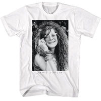 Thumbnail for JANIS JOPLIN-JANIS JOPLIN BW GLASSES-WHITE ADULT S/S TSHIRT
