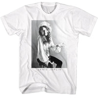 Thumbnail for JANIS JOPLIN-JANIS JOPLIN BW-WHITE ADULT S/S TSHIRT