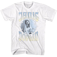 Thumbnail for JANIS JOPLIN-JANIS JOPLIN CIRCLE WITH STARS-WHITE ADULT S/S TSHIRT