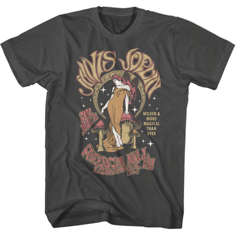 JANIS JOPLIN-JANIS JOPLIN FAIRY AND MOON-SMOKE ADULT S/S TSHIRT