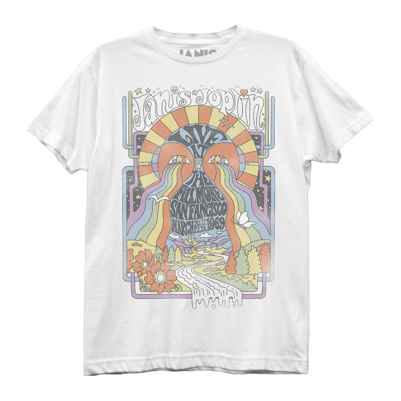 JANIS JOPLIN LAND WHITE JUNIORS TSHIRT
