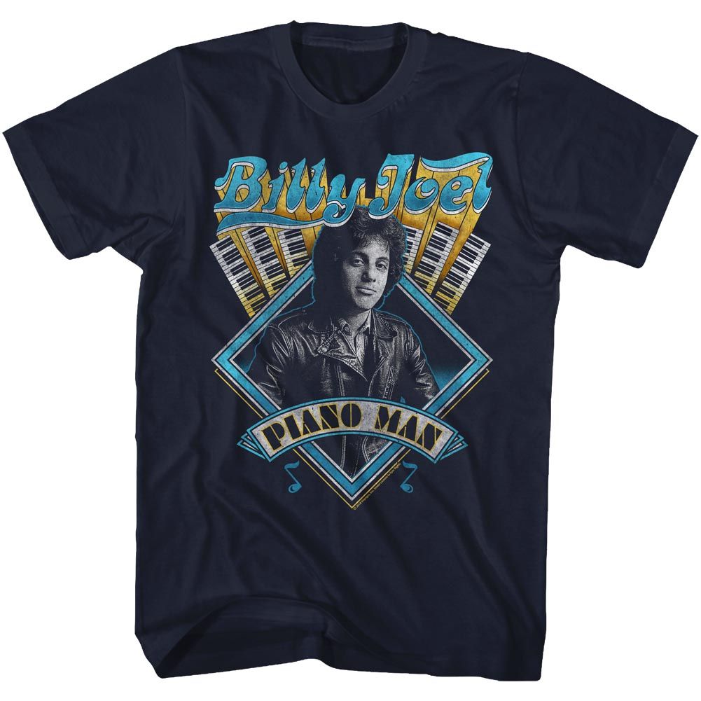 BILLY JOEL-BILLY JOEL-NAVY ADULT S/S TSHIRT
