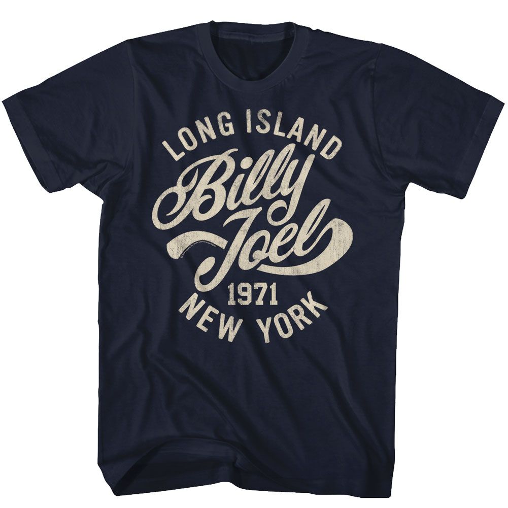 BILLY JOEL-LONG ISLAND-NAVY ADULT S/S TSHIRT
