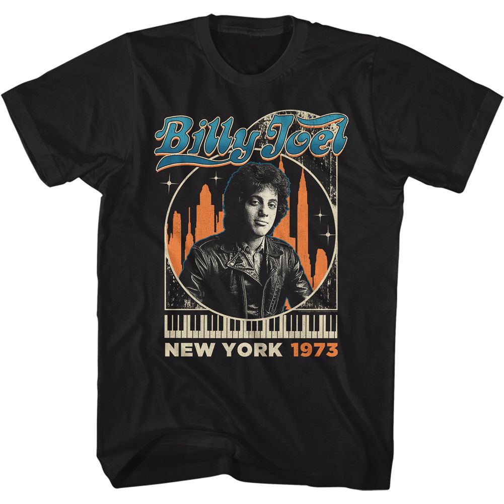 BILLY JOEL-BILLYINTHECITY-BLACK ADULT S/S TSHIRT