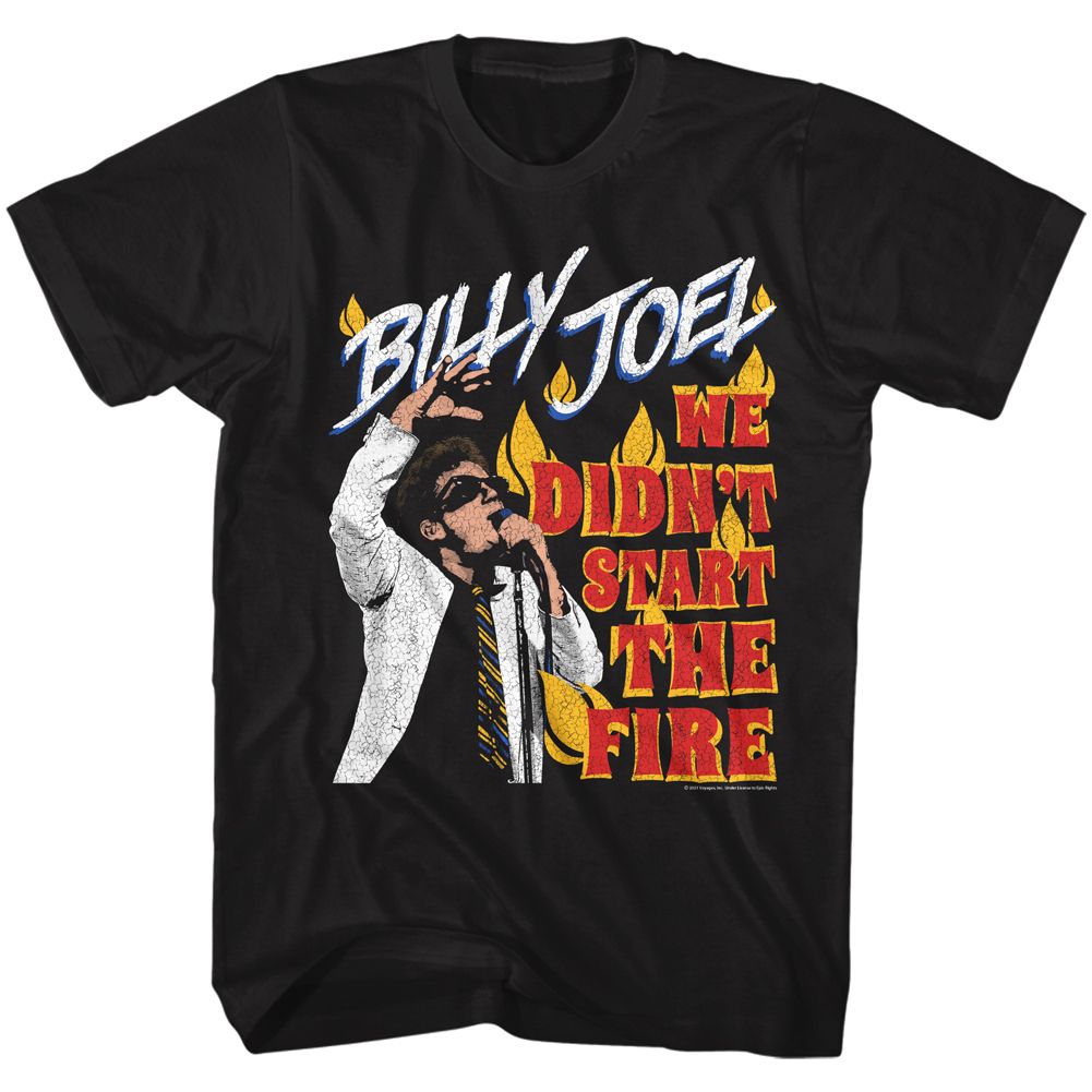 BILLY JOEL-DIDNT START THE FIRE-BLACK ADULT S/S TSHIRT