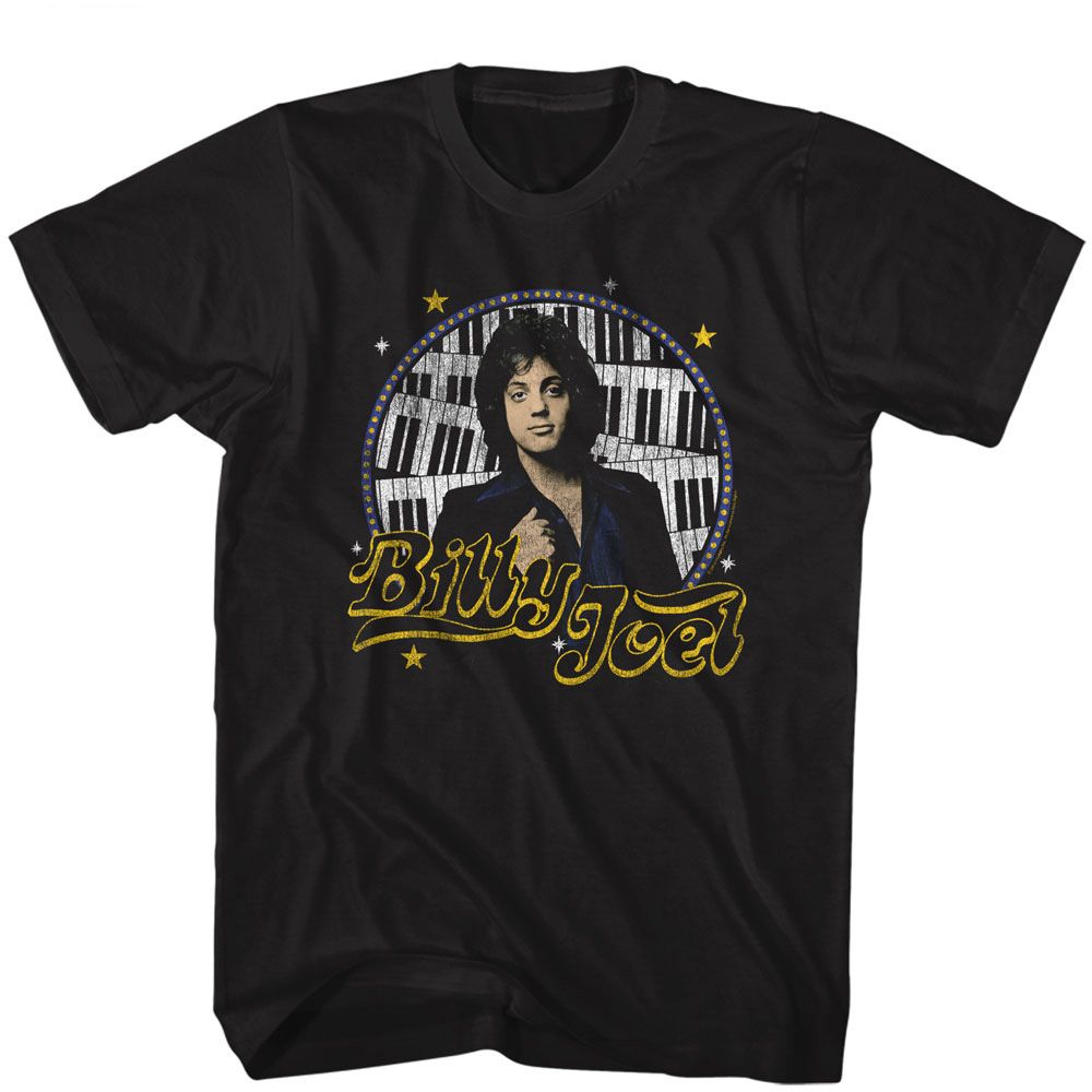 BILLY JOEL-BILLY JOEL STARS-BLACK ADULT S/S TSHIRT