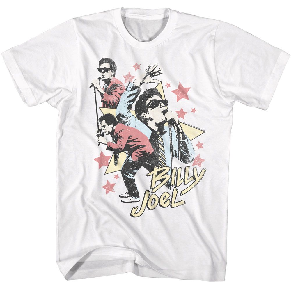 BILLY JOEL-BILLY JOEL STARS-WHITE ADULT S/S TSHIRT