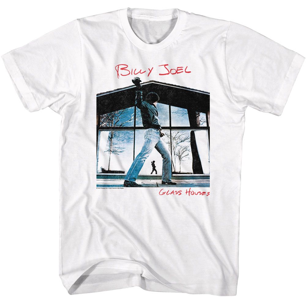 BILLY JOEL-BILLY JOEL GLASS HOUSES-WHITE ADULT S/S TSHIRT