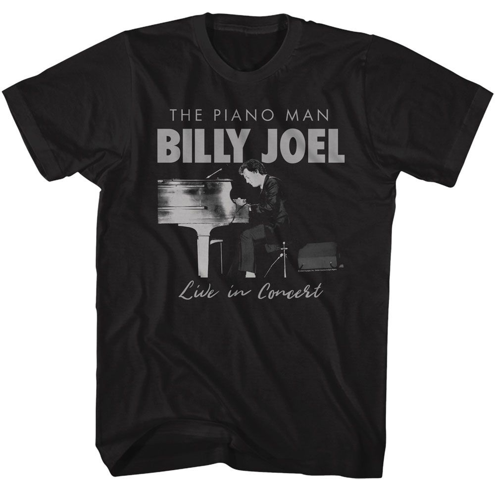 BILLY JOEL-BILLY JOEL MONOCOLOR-BLACK ADULT S/S TSHIRT
