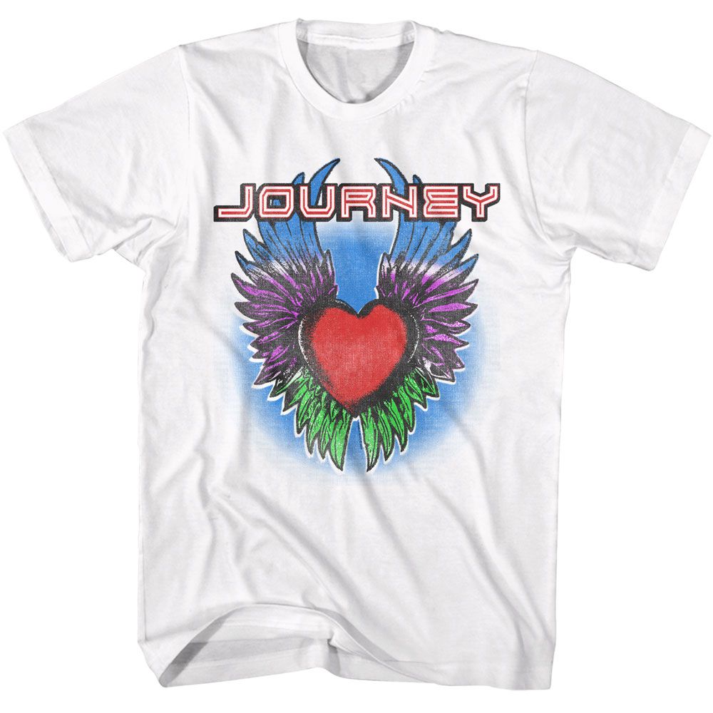 JOURNEY-JOURNEY WINGED HEART-WHITE ADULT S/S TSHIRT
