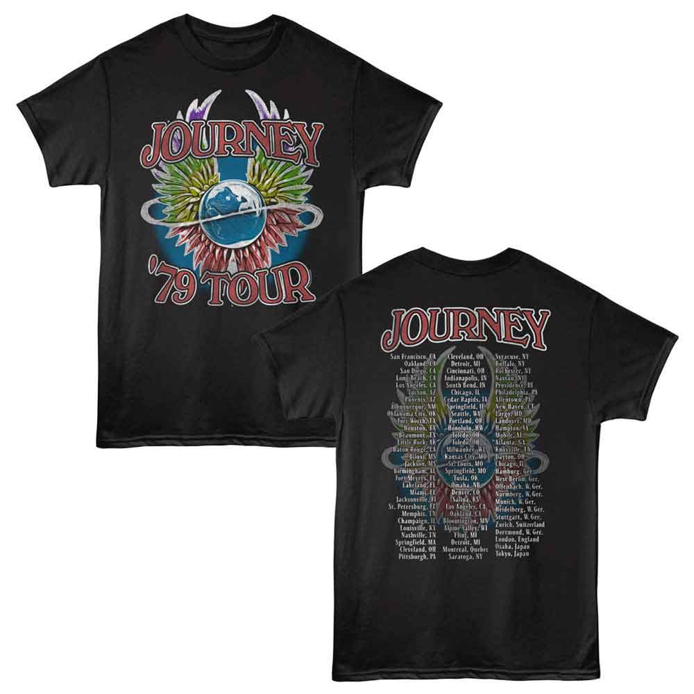 JOURNEY-JOURNEY 79 TOUR LOCALS-BLACK ADULT S/S TSHIRT ***F&B***