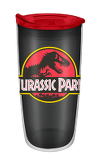 Thumbnail for Jurassic Park Logo  20oz Double Wall Travel Tumbler w/ Slide Close Lid – 12 pc ppk ($4.75 each)