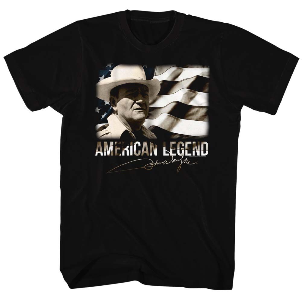 JOHN WAYNE-LEGEND-BLACK ADULT S/S TSHIRT